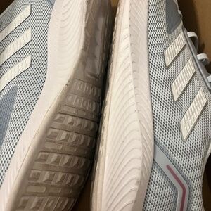 Adidas Women’s White and Light Blue Sneakers